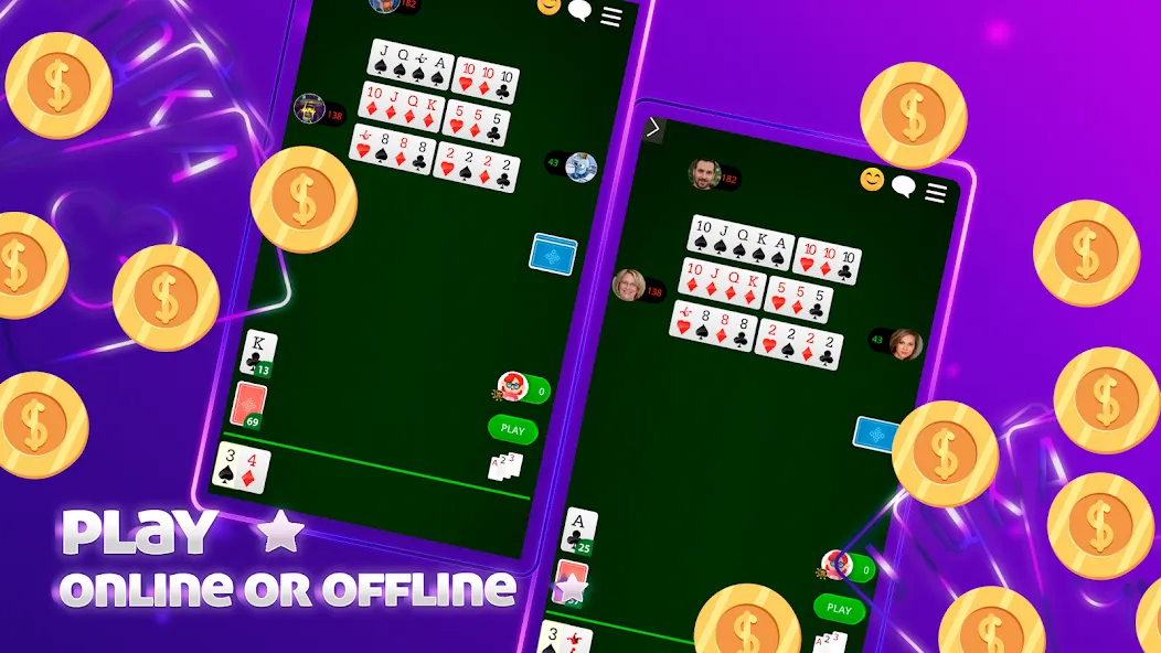 Scala 40 Online — Card Game (Скала 40 Онлайн) [MOD: Все открыто] - Скриншот 5