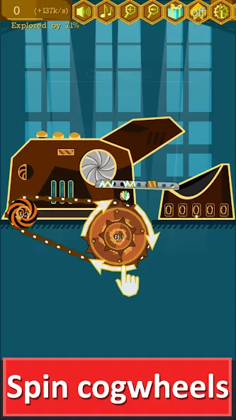 Steampunk Idle Gear Spinner (Стеампанк Идл Спиннер Фабрика) [MOD: Бесконечные деньги] - Скриншот 1
