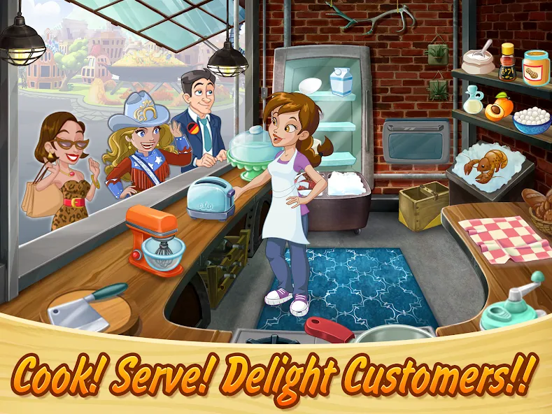 Kitchen Scramble: Cooking Game (Китчен Скрэмбл) [MOD: Меню/Много денег] - Скриншот 1