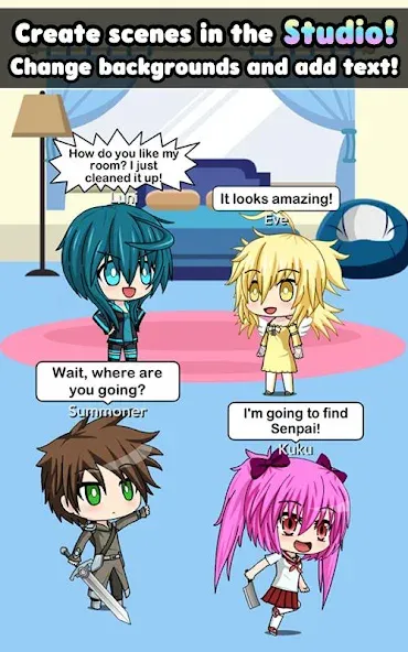 Pocket Chibi — Anime Dress Up (Покет Чиби) [MOD: Меню/Много денег] - Скриншот 3