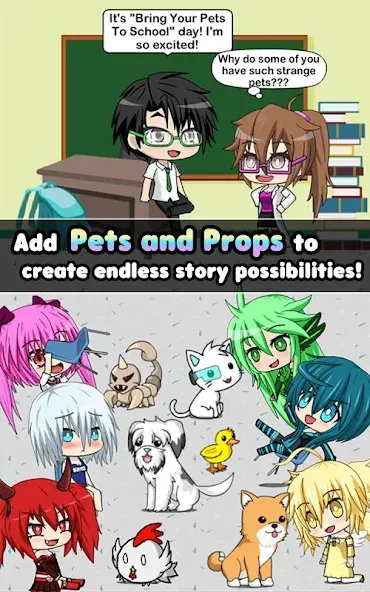 Pocket Chibi — Anime Dress Up (Покет Чиби) [MOD: Меню/Много денег] - Скриншот 4
