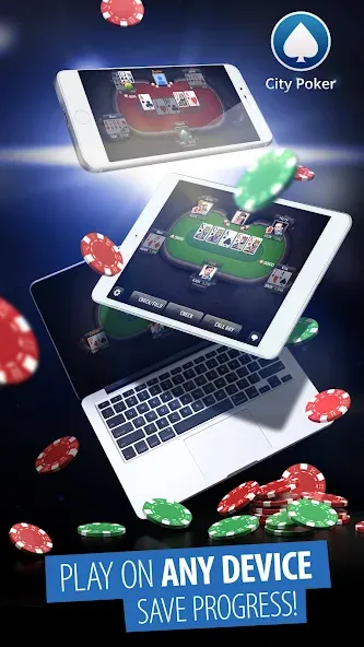 City Poker: Holdem, Omaha (Сити Покер) [MOD: Бесконечные деньги] - Скриншот 3