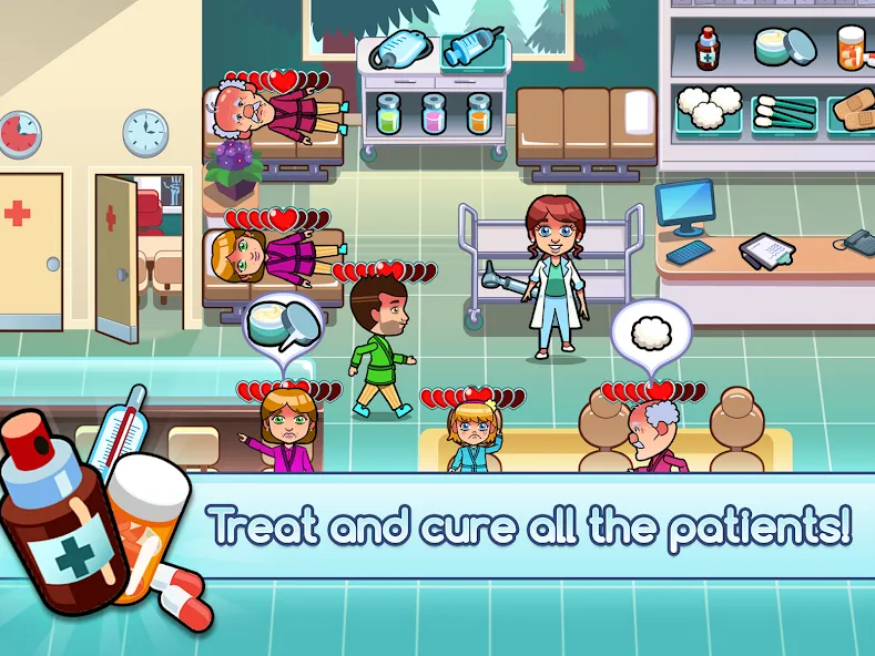 Hospital Dash Tycoon Simulator (Хоспиталь Даш Тайкун Симулятор) [MOD: Много монет/Энергии] - Скриншот 2