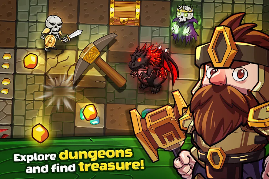 Mine Quest: Battle Dungeon RPG (Майн Квест) [MOD: Много монет/Энергии] - Скриншот 1