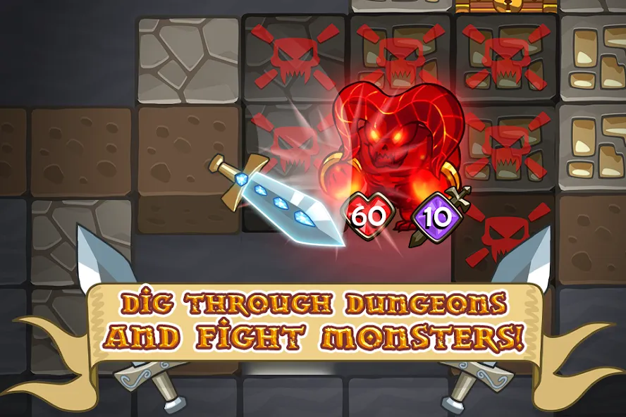 Mine Quest: Battle Dungeon RPG (Майн Квест) [MOD: Много монет/Энергии] - Скриншот 3
