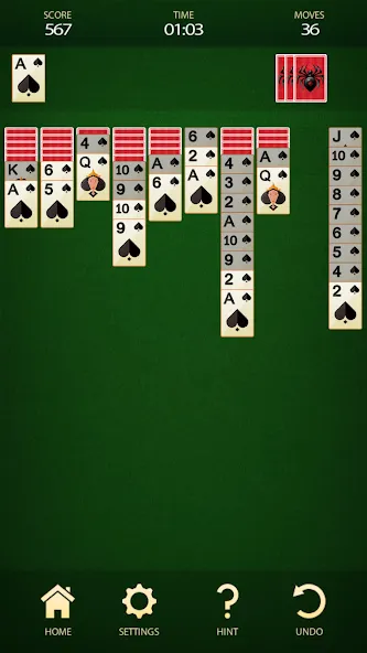 Spider Solitaire: Card Game (Спайдер Солитер) [MOD: Mega Mod/Меню] - Скриншот 3