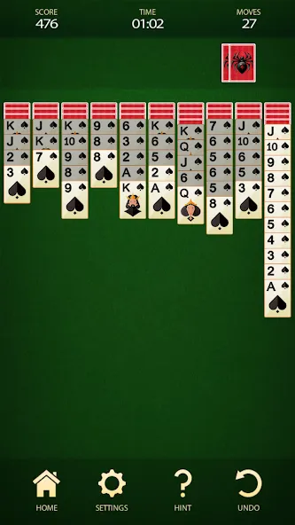 Spider Solitaire: Card Game (Спайдер Солитер) [MOD: Mega Mod/Меню] - Скриншот 5