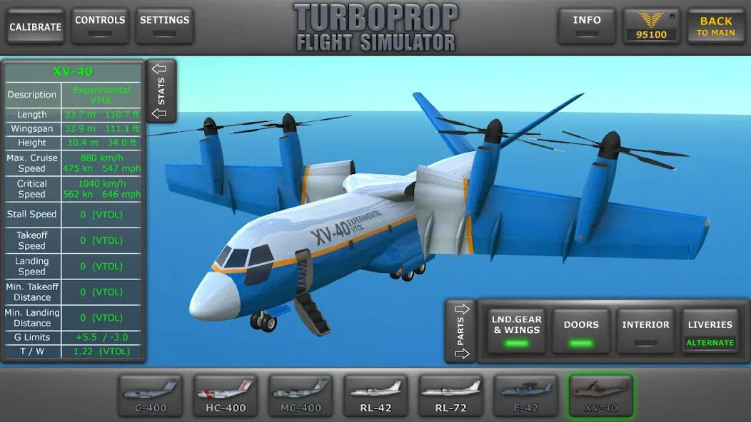 Turboprop Flight Simulator (Турбовинтовой симулятор полета 3D) [MOD: Меню/Много денег] - Скриншот 1