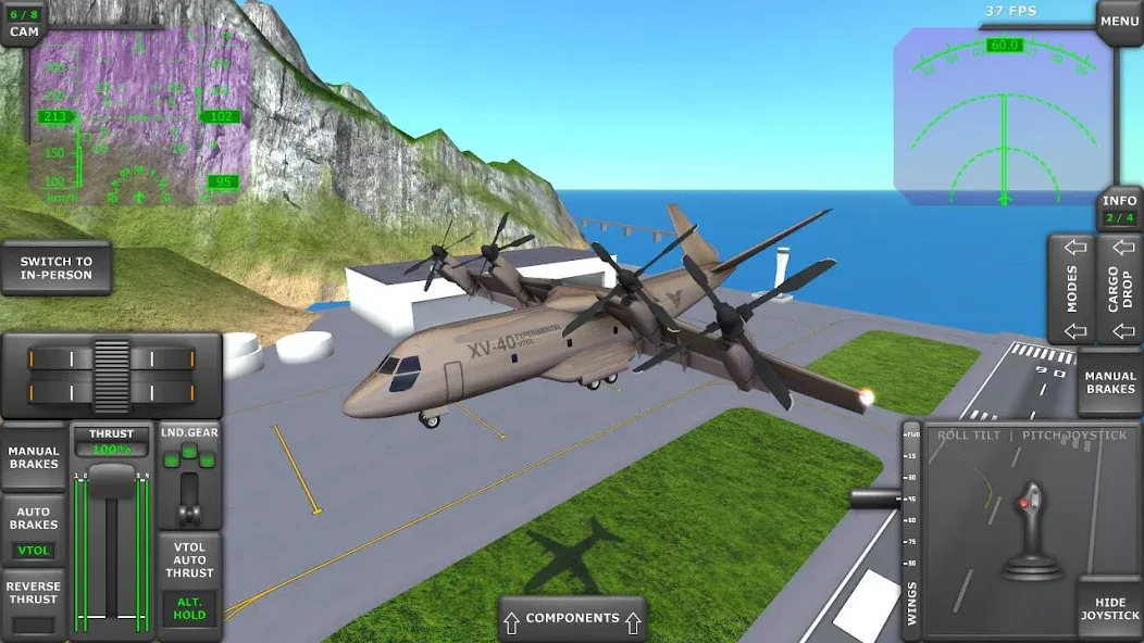 Turboprop Flight Simulator (Турбовинтовой симулятор полета 3D) [MOD: Меню/Много денег] - Скриншот 4