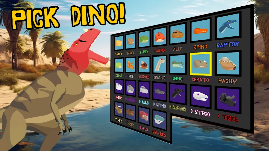 T-Rex Fights Dinosaurs [MOD: Mega Mod/Меню] - Скриншот 2