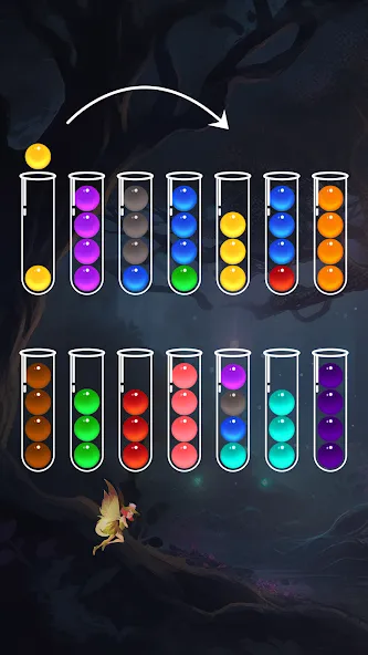 Ball Sort — Color Puzzle Game (Болл Сорт) [MOD: Бесконечные деньги] - Скриншот 1