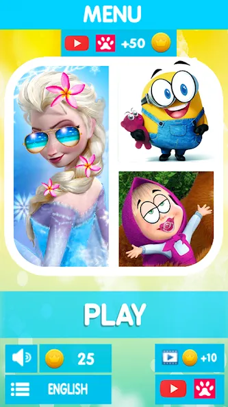 Cartoon Quiz [MOD: Бесконечные деньги] - Скриншот 1