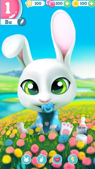 Bu Bunny — Cute pet care game [MOD: Мод Меню/Взлом] - Скриншот 1