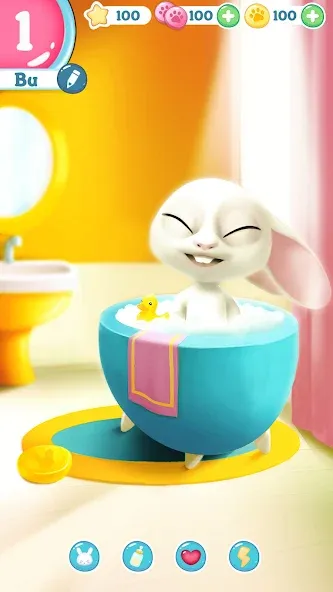 Bu Bunny — Cute pet care game [MOD: Мод Меню/Взлом] - Скриншот 2