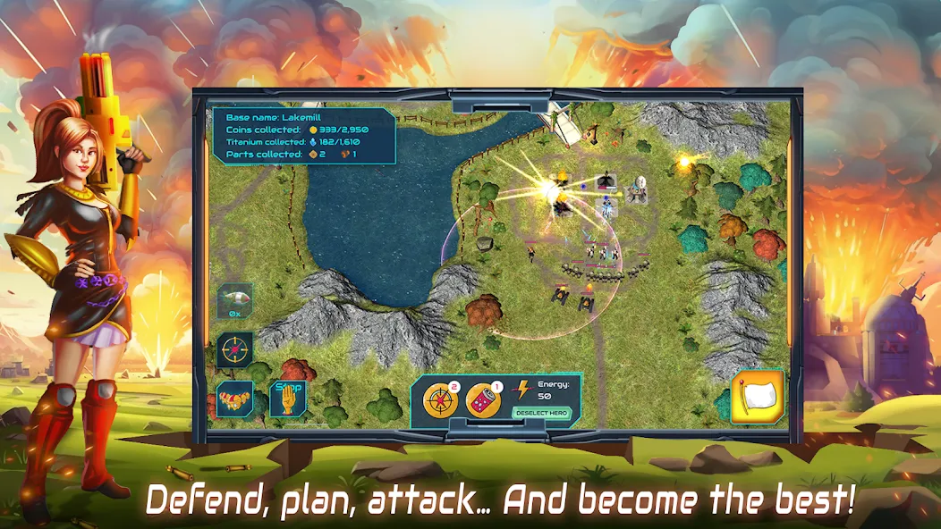 Boulder Base: Defense Strategy (Боулдер Бейс) [MOD: Все разблокировано] - Скриншот 2