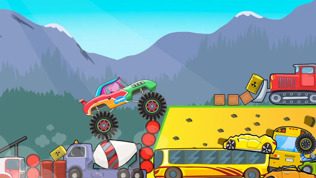 Kids Monster Truck Racing Game [MOD: Меню/Много денег] - Скриншот 2