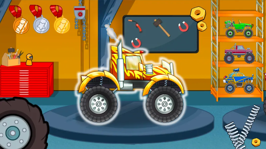 Kids Monster Truck Racing Game [MOD: Меню/Много денег] - Скриншот 5