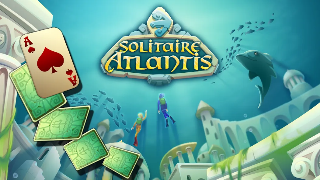 Solitaire Atlantis (олитэр Атлантис) [MOD: Меню/Много денег] - Скриншот 1