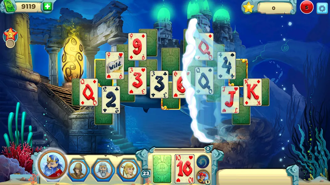 Solitaire Atlantis (олитэр Атлантис) [MOD: Меню/Много денег] - Скриншот 2