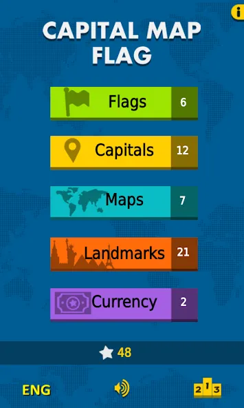 Capital Map Flag — geo quiz [MOD: Мод Меню/Взлом] - Скриншот 1