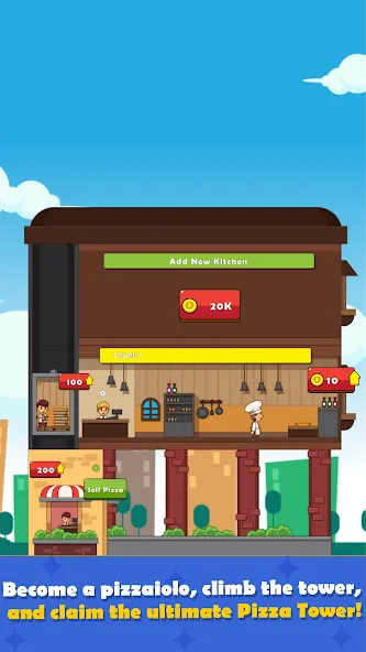 Pizza Tower: Idle Tycoon (Пицца Тауэр) [MOD: Меню/Много денег] - Скриншот 5