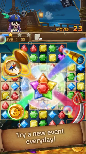Jewels Ghost Ship: jewel games (Джуэлз Гост Шип) [MOD: Premium/Unlocked] - Скриншот 2