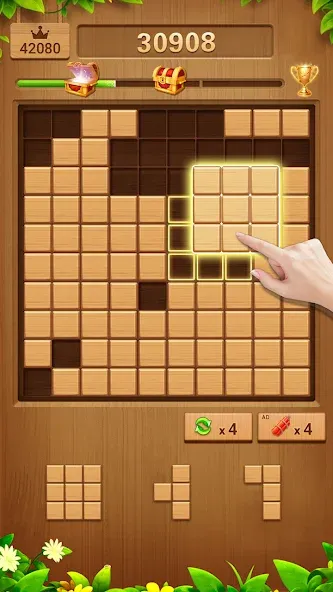 Wood Block Puzzle Addictive [MOD: Premium/Unlocked] - Скриншот 2