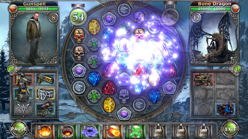 Gunspell — Match 3 Puzzle RPG (Ганспелл) [MOD: Меню/Много денег] - Скриншот 3