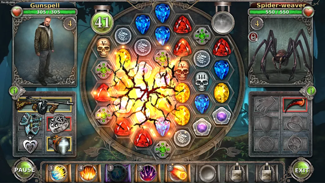 Gunspell — Match 3 Puzzle RPG (Ганспелл) [MOD: Меню/Много денег] - Скриншот 5