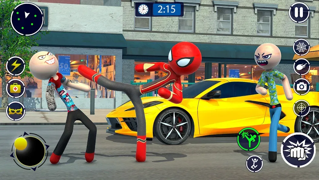 Spider Stickman Rope Hero Game [MOD: Бесконечные деньги] - Скриншот 3