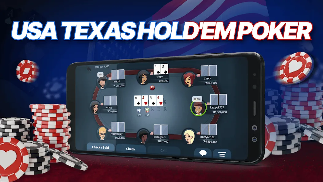 Appeak Poker – Texas Holdem (Аппик покер) [MOD: Все открыто] - Скриншот 1