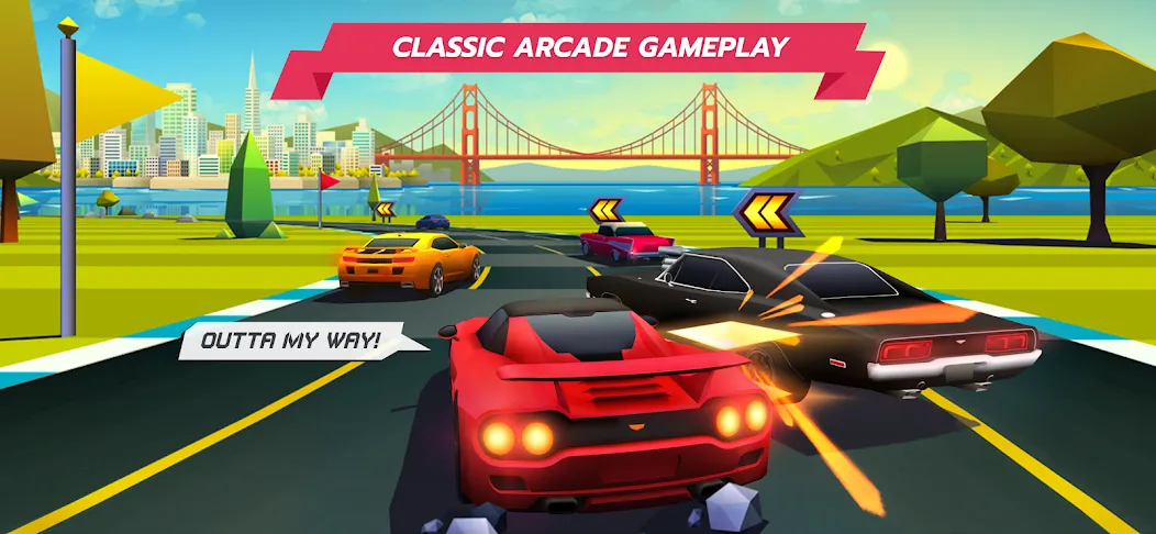 Horizon Chase – Arcade Racing (Хорайзон Чейс) [MOD: Бесконечные деньги] - Скриншот 1