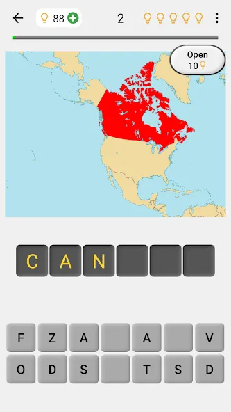 Maps of All Countries Geo-Quiz [MOD: Много монет/Энергии] - Скриншот 2