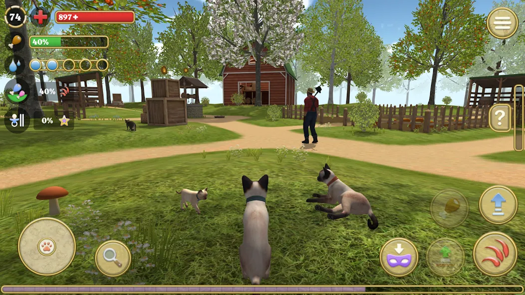 Cat Simulator : Kitties Family [MOD: Все открыто] - Скриншот 1