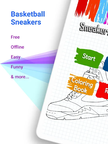 Basketball Shoes Coloring Book (Раскраска кроссовок для баскетбола) [MOD: Все открыто] - Скриншот 5