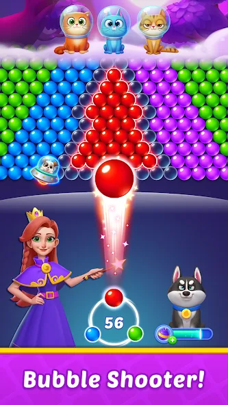 Bubble Shooter Kingdom [MOD: Бесконечные деньги] - Скриншот 2