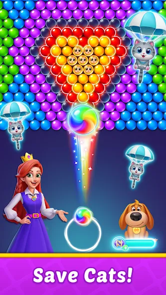 Bubble Shooter Kingdom [MOD: Бесконечные деньги] - Скриншот 4