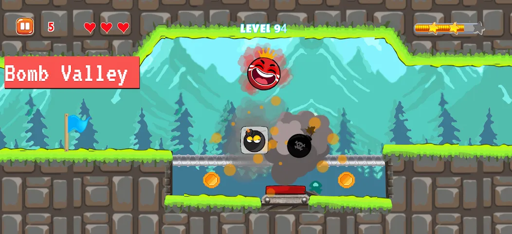 Bounce Ball 4: Red Season 4 (Рэд Баунс Болл 4) [MOD: Меню/Много денег] - Скриншот 4
