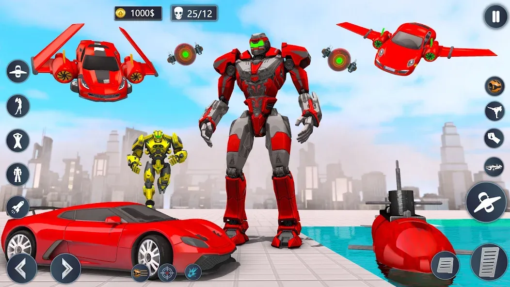 Flying Car Robot Game Car Game [MOD: Premium/Unlocked] - Скриншот 4