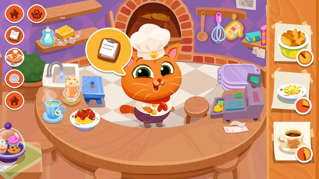 Bubbu Restaurant — My Cat Game (Буббу Ресторан) [MOD: Меню/Много денег] - Скриншот 1