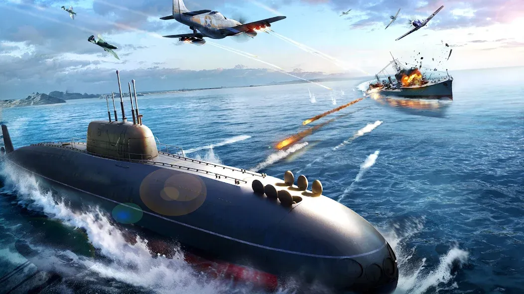 Sea War: Raid (Юбоат) [MOD: Мод Меню/Взлом] - Скриншот 1