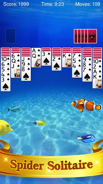 Spider Solitaire [MOD: Все разблокировано] - Скриншот 1