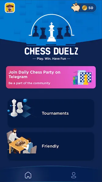Chess Duelz — An esports app (Шахматный Дуэльз) [MOD: Много монет/Энергии] - Скриншот 1