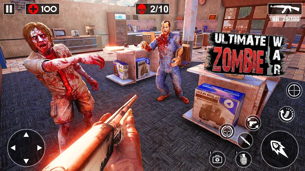 Zombie Games 3d 2024 : fps War [MOD: Меню/Много денег] - Скриншот 2