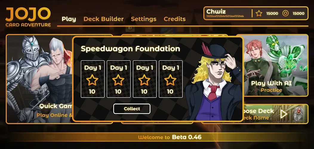JOJO: Card Adventure－TCG & CCG (Джоджо) [MOD: Много монет/Энергии] - Скриншот 4