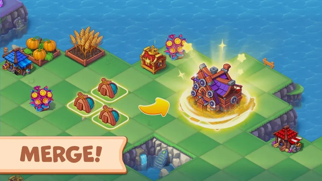 Mergest Kingdom: Merge game [MOD: Меню/Много денег] - Скриншот 1