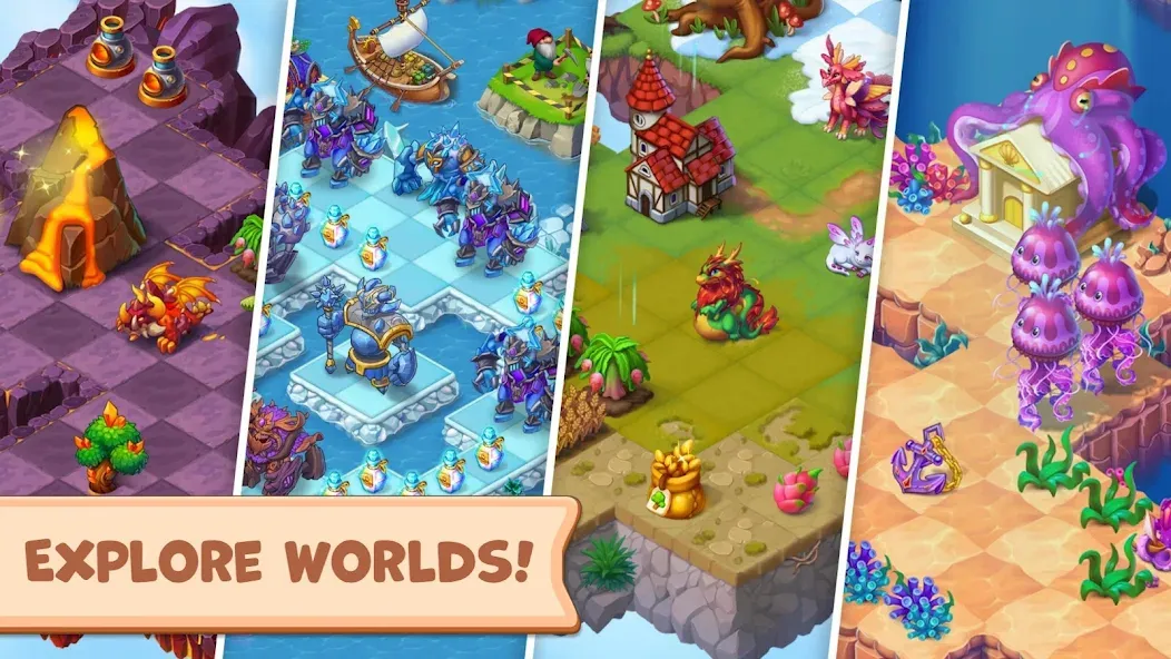 Mergest Kingdom: Merge game [MOD: Меню/Много денег] - Скриншот 2