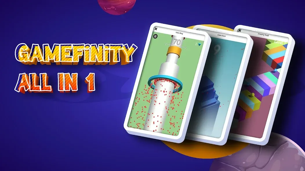 GameFinity: Arcade Mini games [MOD: Меню/Много денег] - Скриншот 1