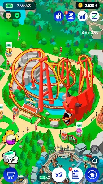 Idle Theme Park Tycoon (Айдел Тем Парк Тайкун) [MOD: Разблокировано] - Скриншот 5