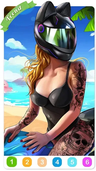 Tattoo Coloring games [MOD: Меню/Много денег] - Скриншот 1